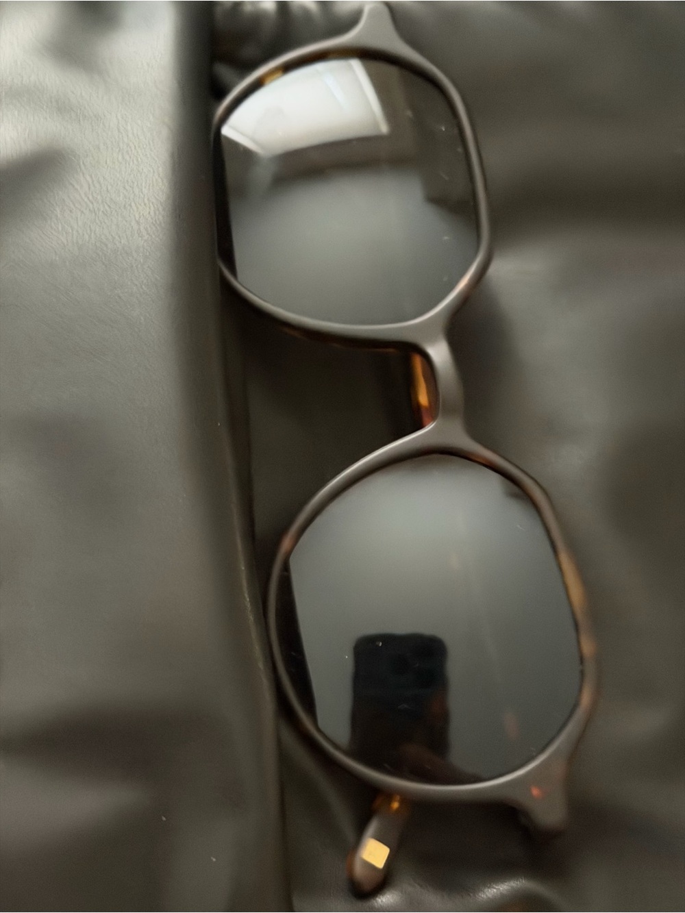 Carolina Lemke- Tortoiseshell Round Sunglasses with Dark Lenses - Picture 4 of 6
